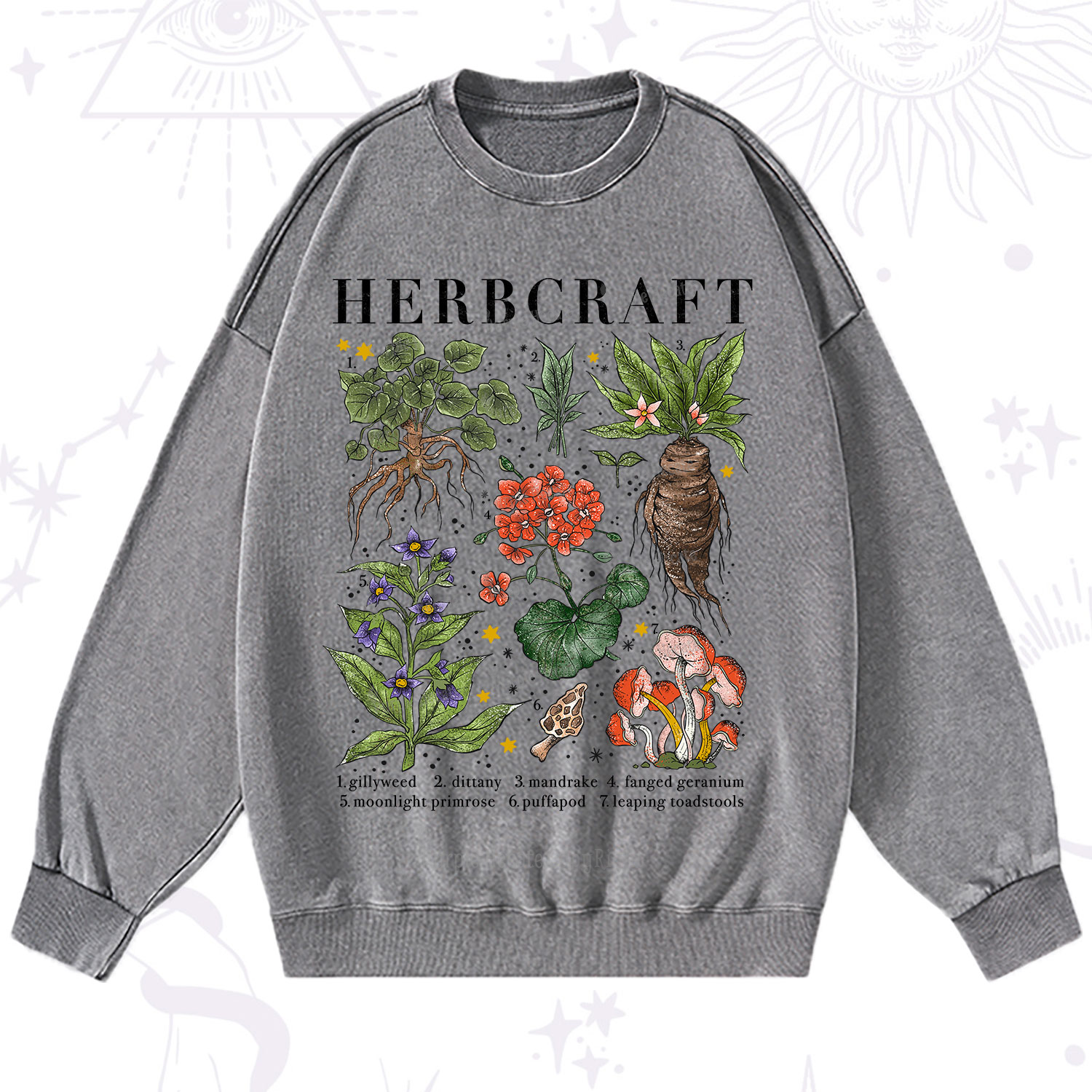 Purplehecate Magical Herbcraft Washed Sweatshirt