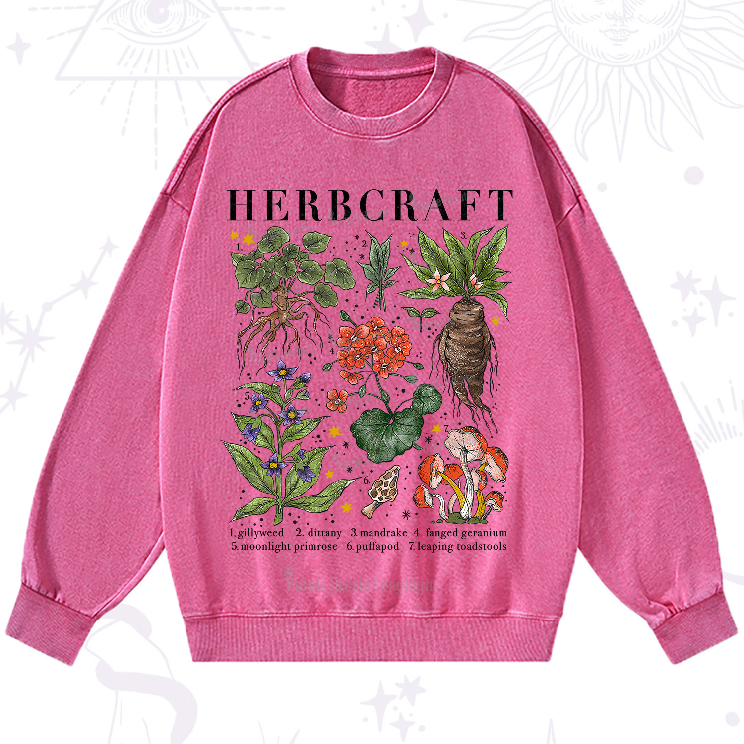 Purplehecate Magical Herbcraft Washed Sweatshirt