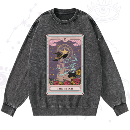 Purplehecate The Witch Tarot Washed Sweatshirt