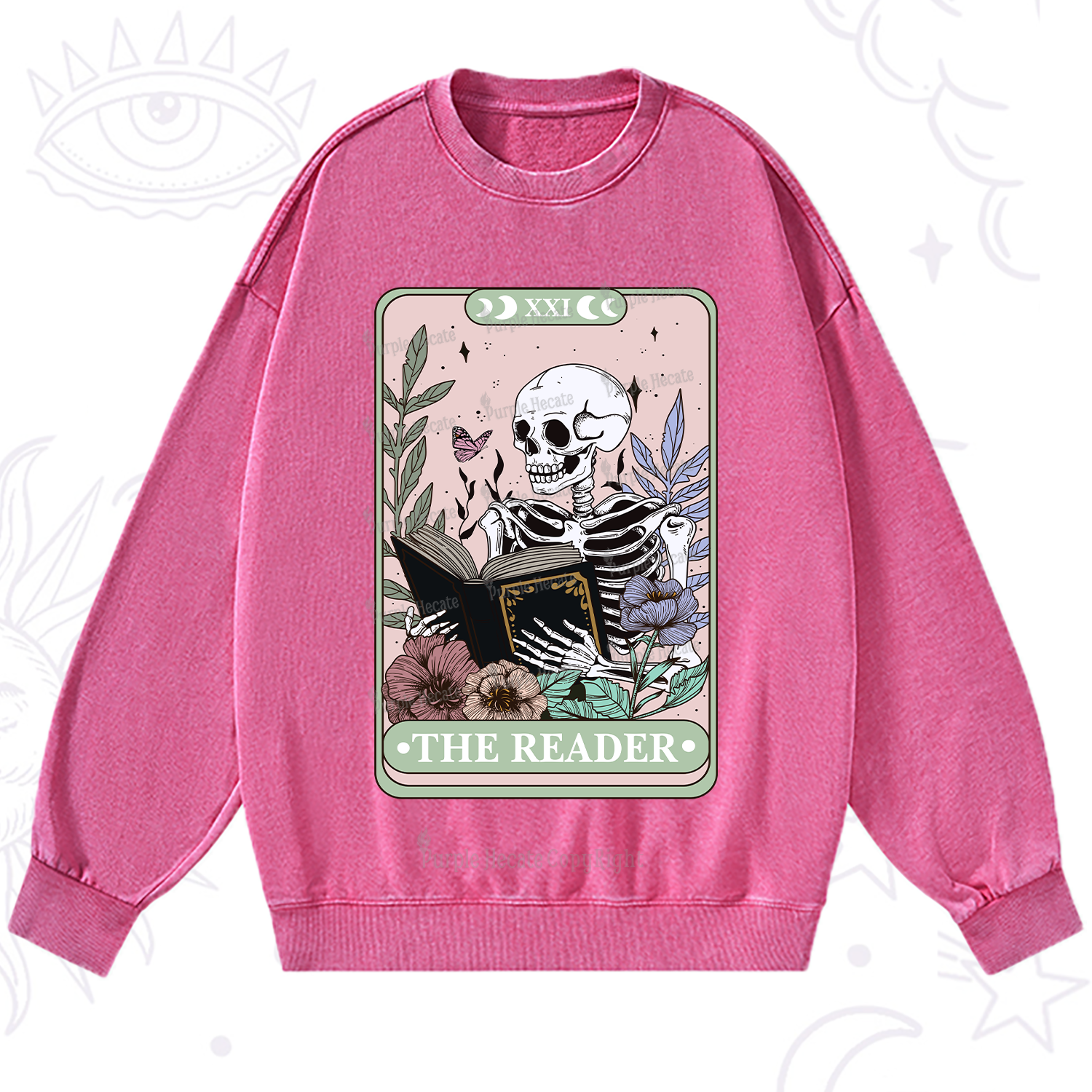 Purplehecate The Reader's Tarot Washed Sweatshirt