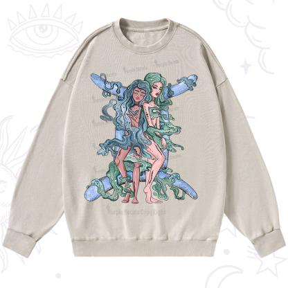 Purplehecate Gemini In Astrology Zodiac Washed Sweatshirt