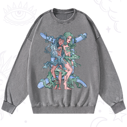 Purplehecate Gemini In Astrology Zodiac Washed Sweatshirt