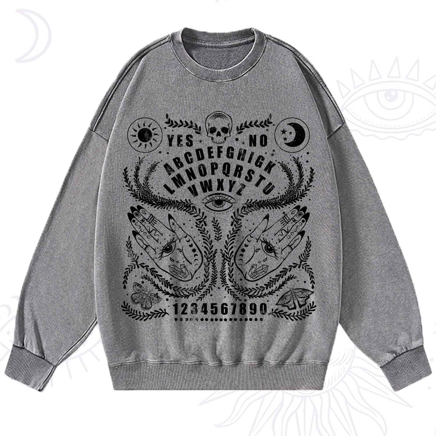Purplehecate Ouija Spirit Board Washed Sweatshirt