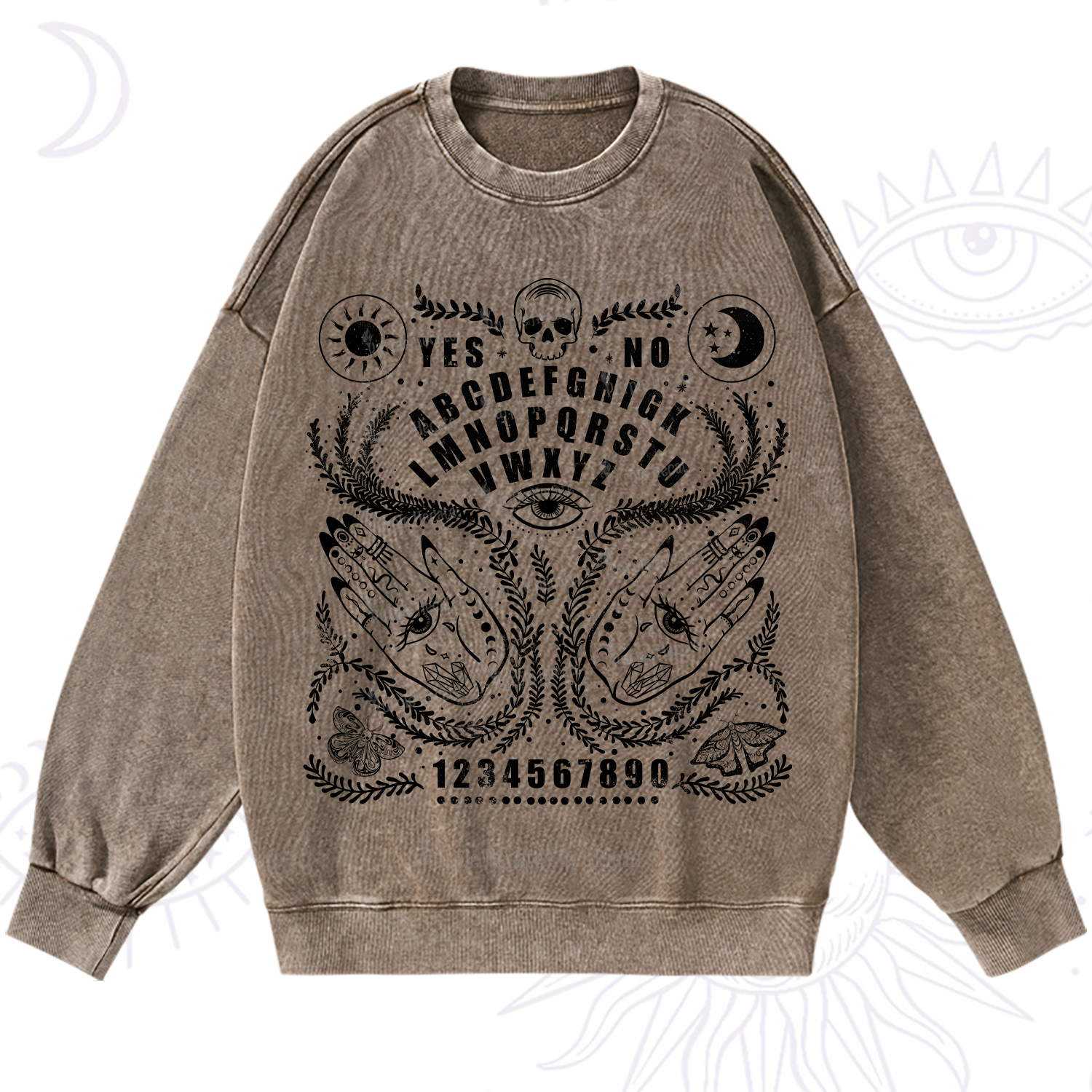 Purplehecate Ouija Spirit Board Washed Sweatshirt