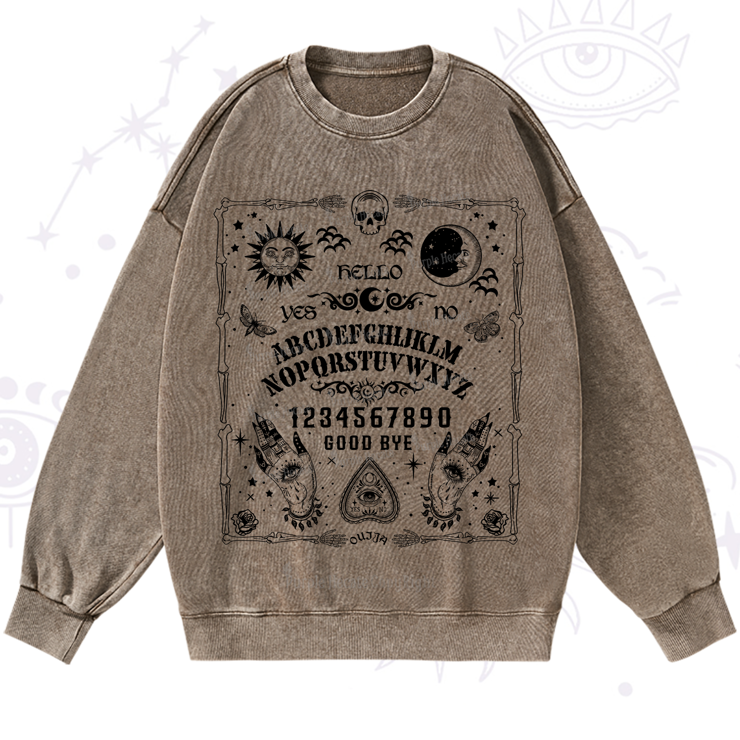 Purplehecate Ouija Board Washed Sweatshirt