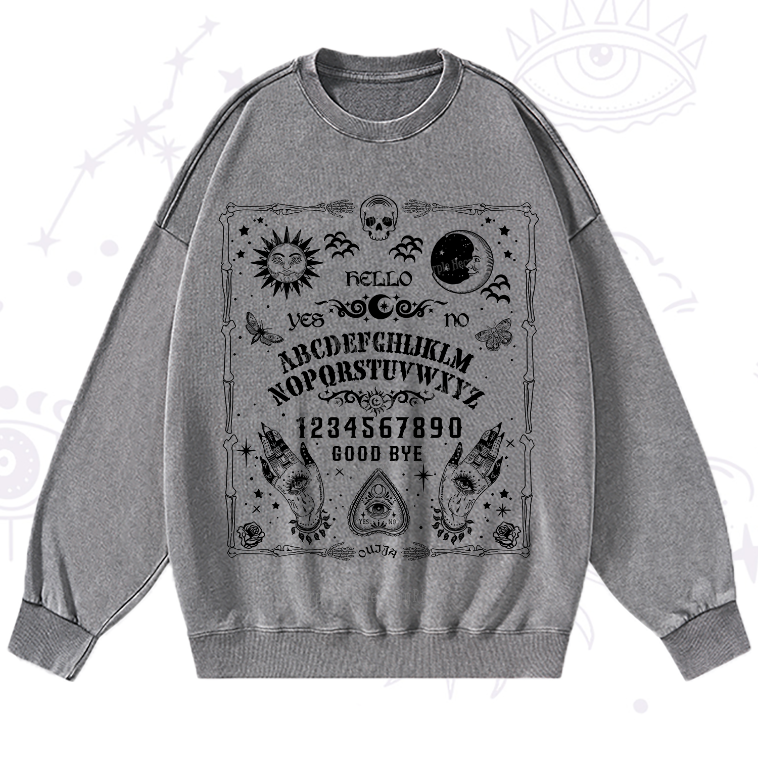 Purplehecate Ouija Board Washed Sweatshirt