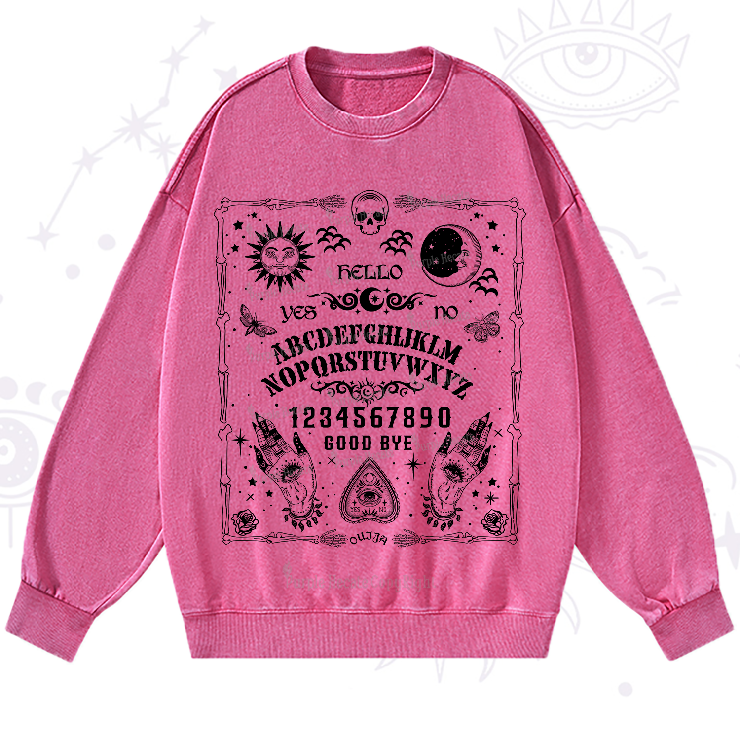 Purplehecate Ouija Board Washed Sweatshirt