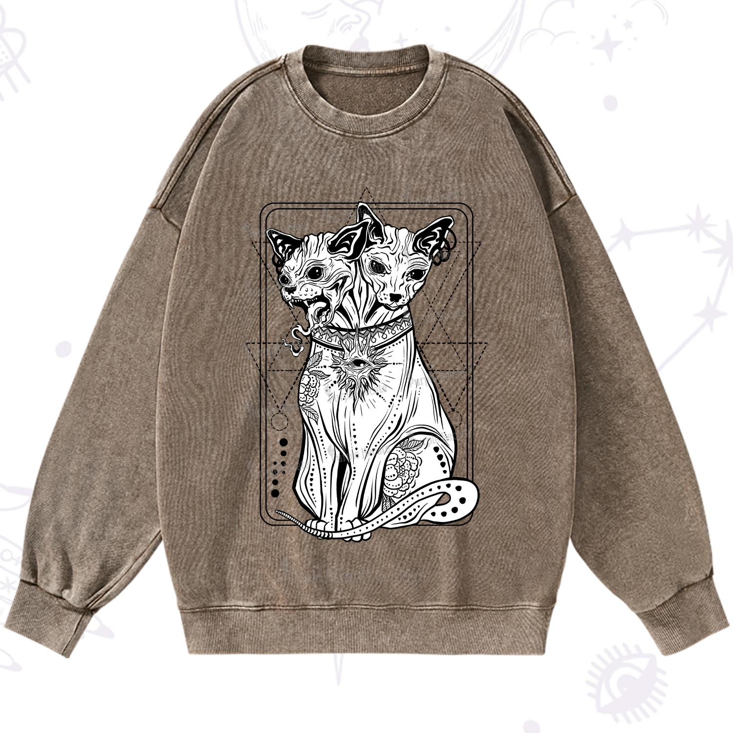 Purplehecate The Cat Goddess Bastet Washed Sweatshirt