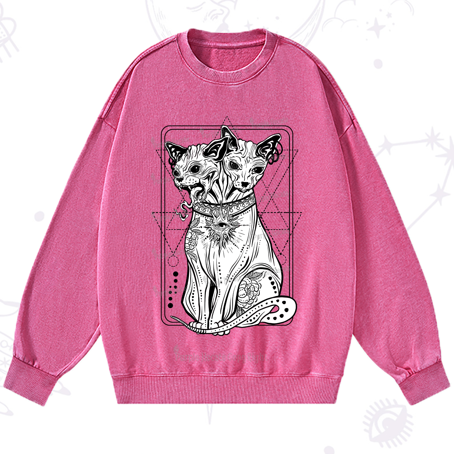Purplehecate The Cat Goddess Bastet Washed Sweatshirt