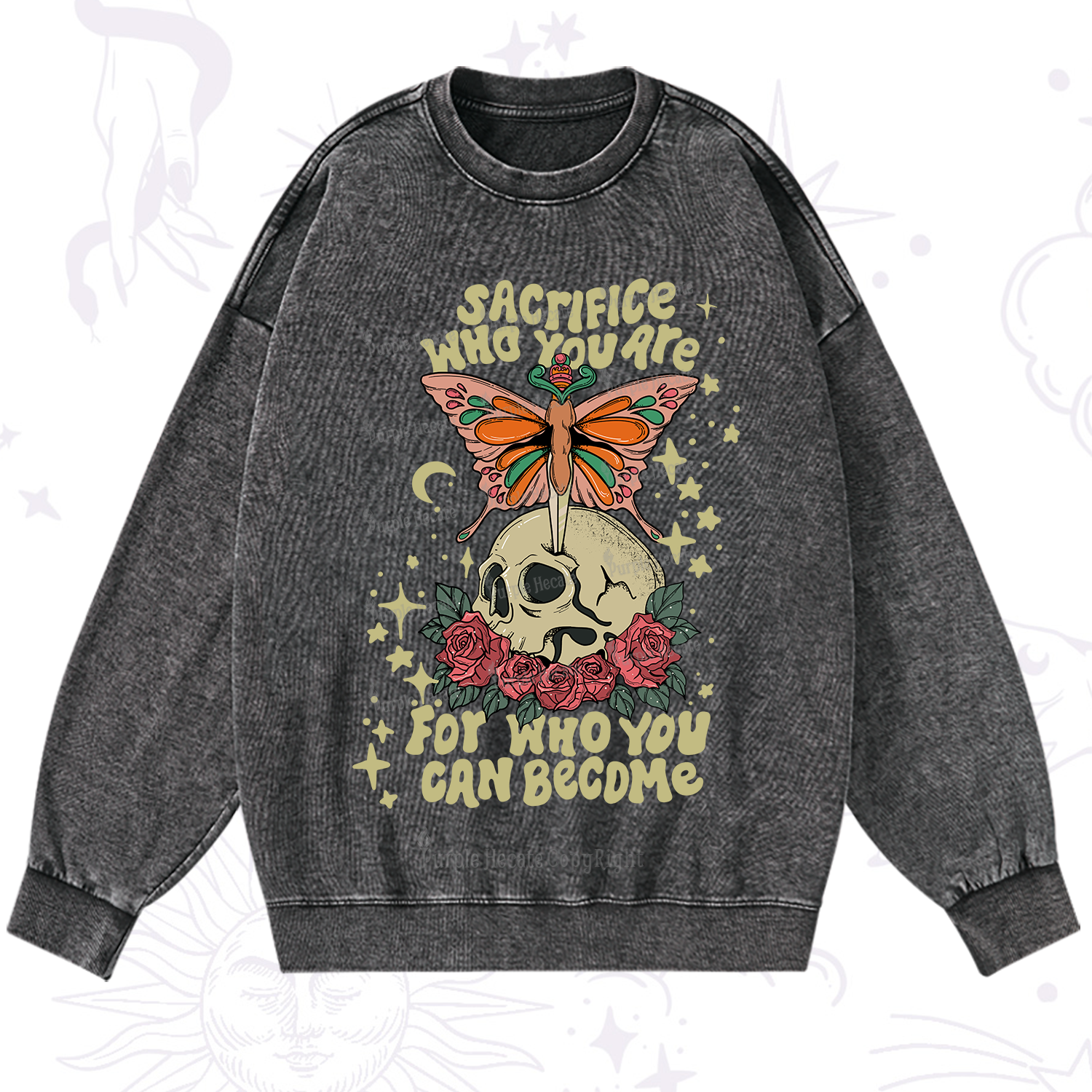 Purplehecate For Who You Can Become Washed Sweatshirt