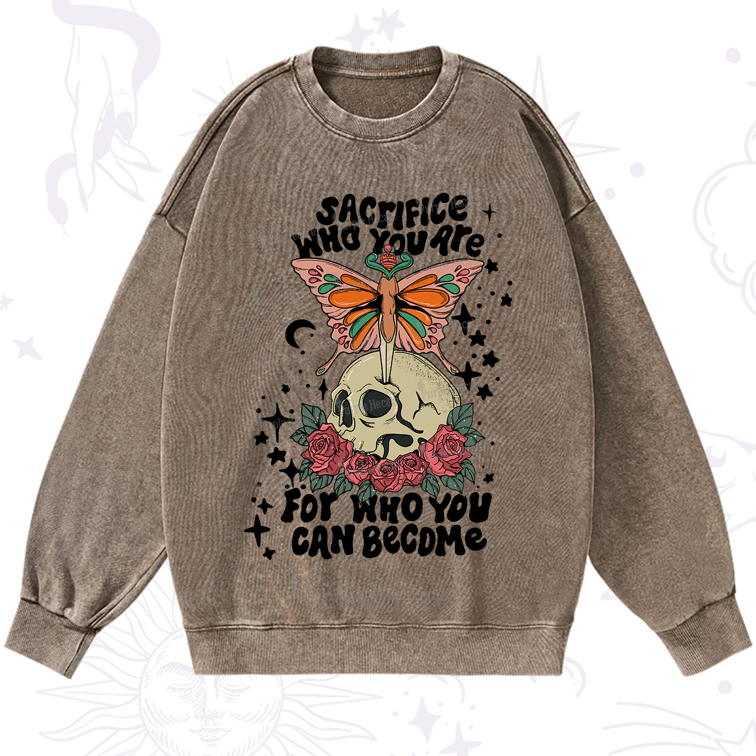 Purplehecate For Who You Can Become Washed Sweatshirt