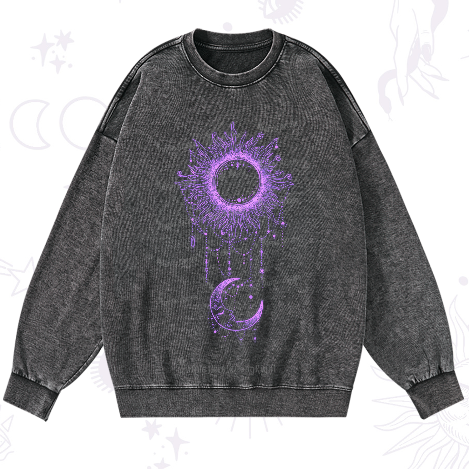 Purplehecate Radiance Of Sun And Moon Washed Sweatshirt