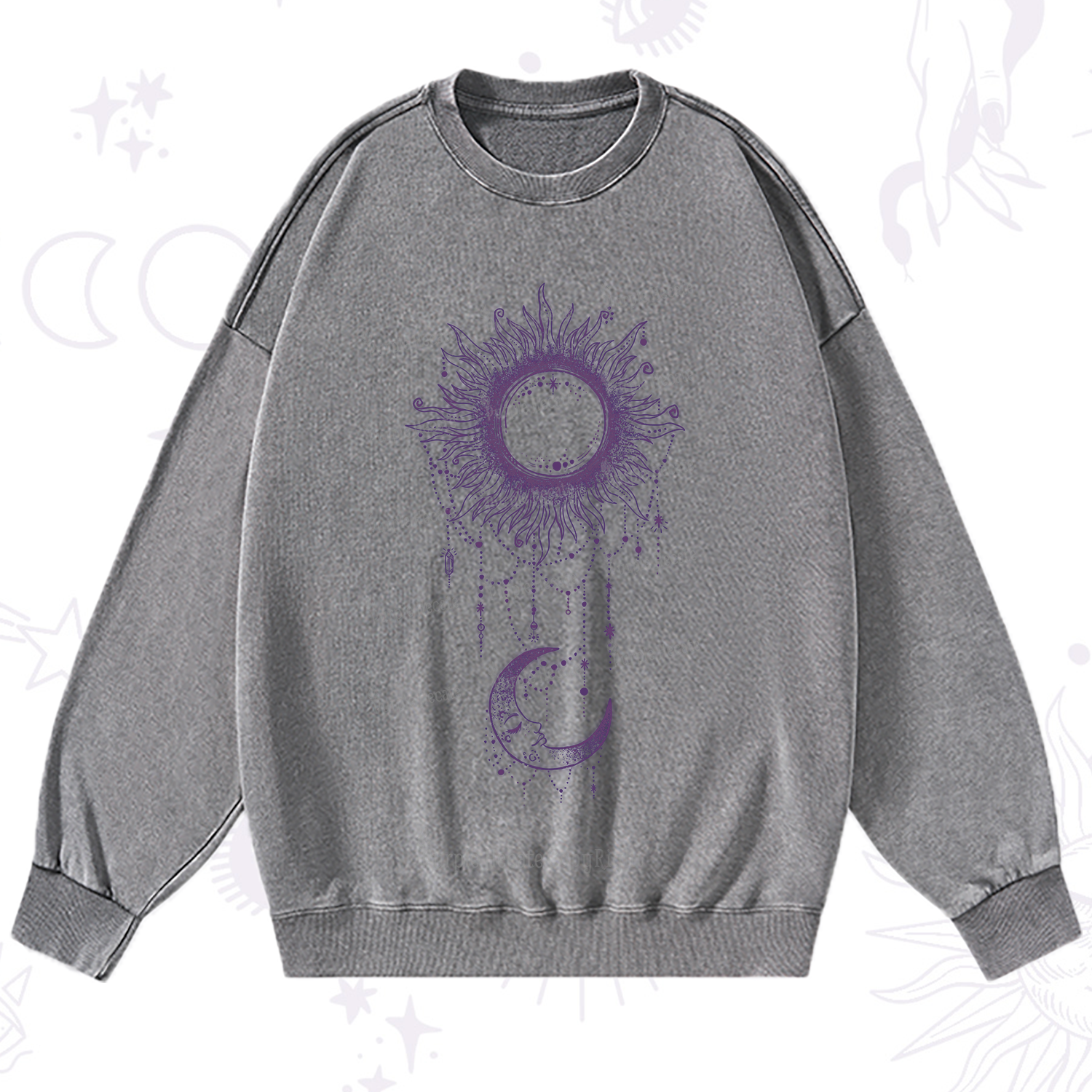 Purplehecate Radiance Of Sun And Moon Washed Sweatshirt