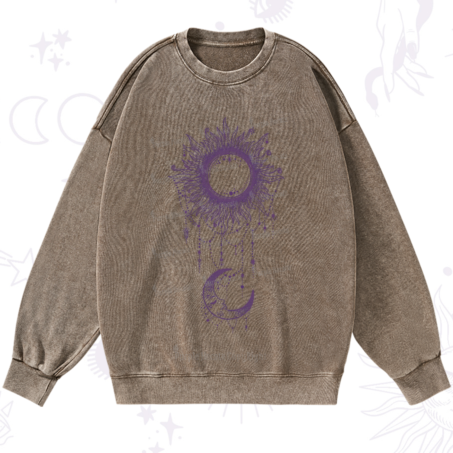 Purplehecate Radiance Of Sun And Moon Washed Sweatshirt