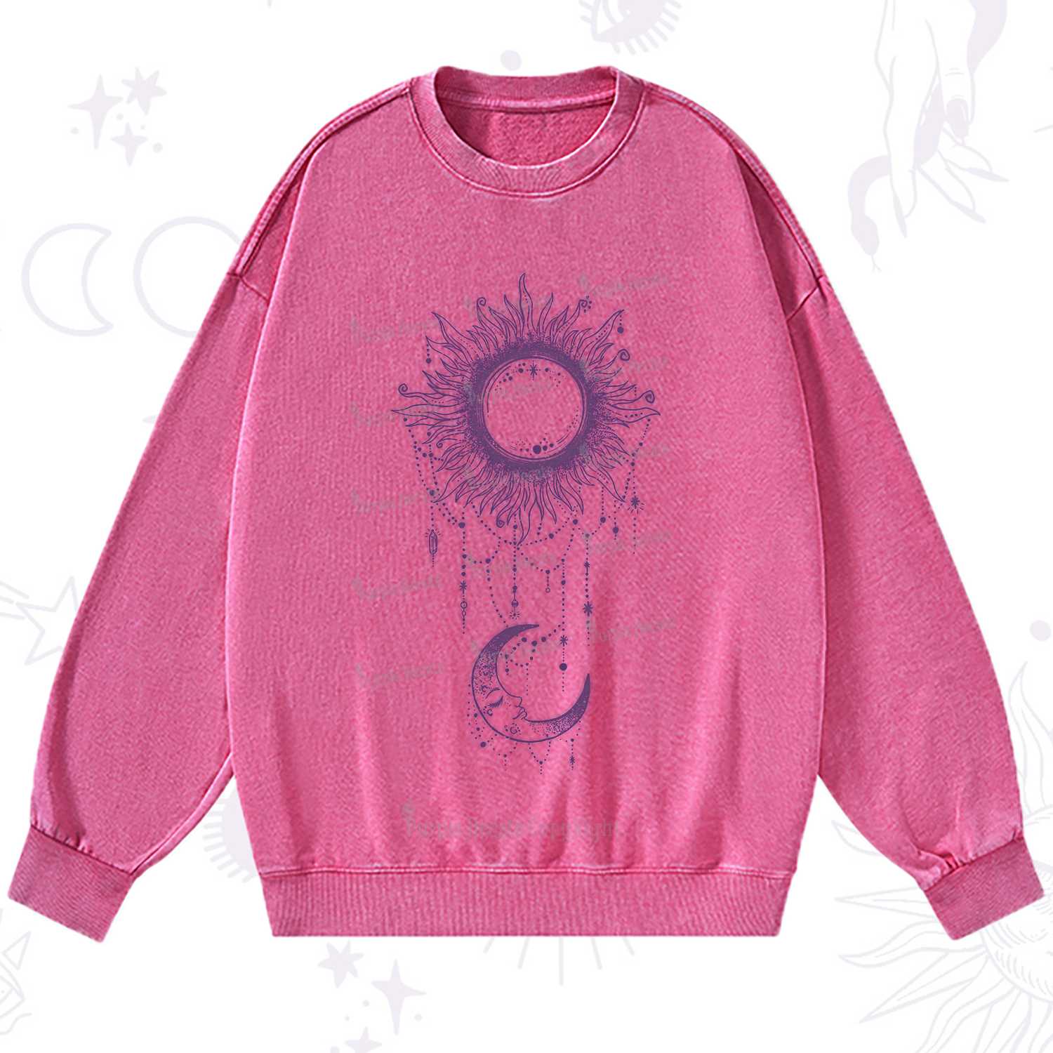 Purplehecate Radiance Of Sun And Moon Washed Sweatshirt
