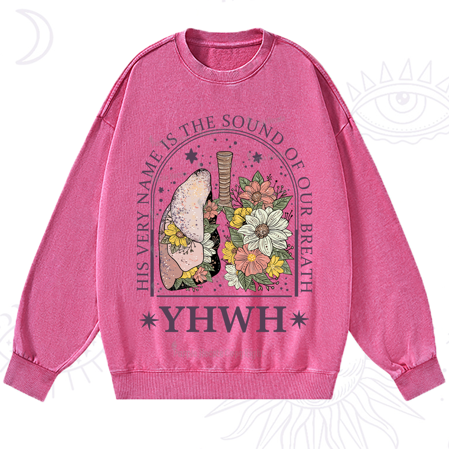 Purplehecate His Very Name Is The Sound Of Our Breath Washed Sweatshirt