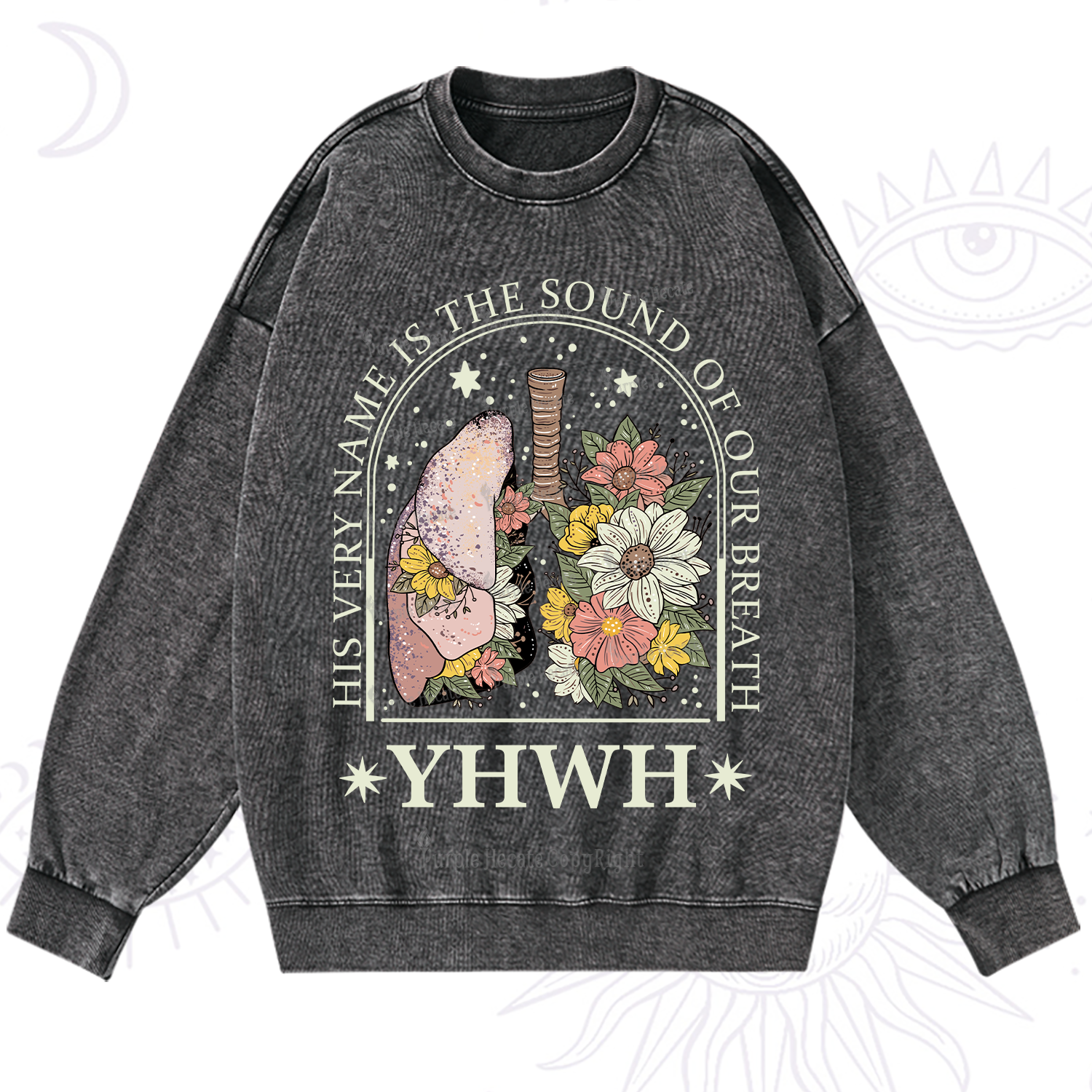 Purplehecate His Very Name Is The Sound Of Our Breath Washed Sweatshirt