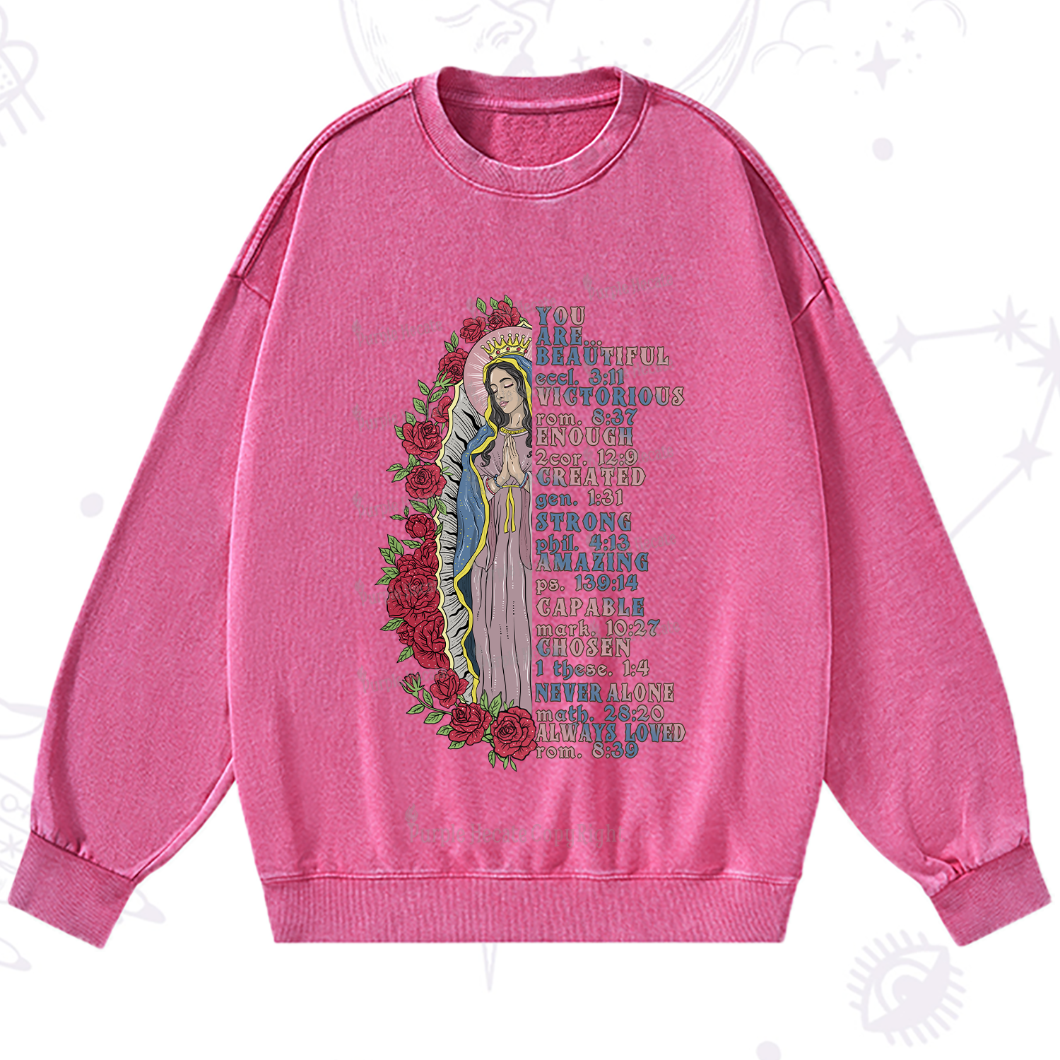 Purplehecate Biblical Blessings Washed Sweatshirt