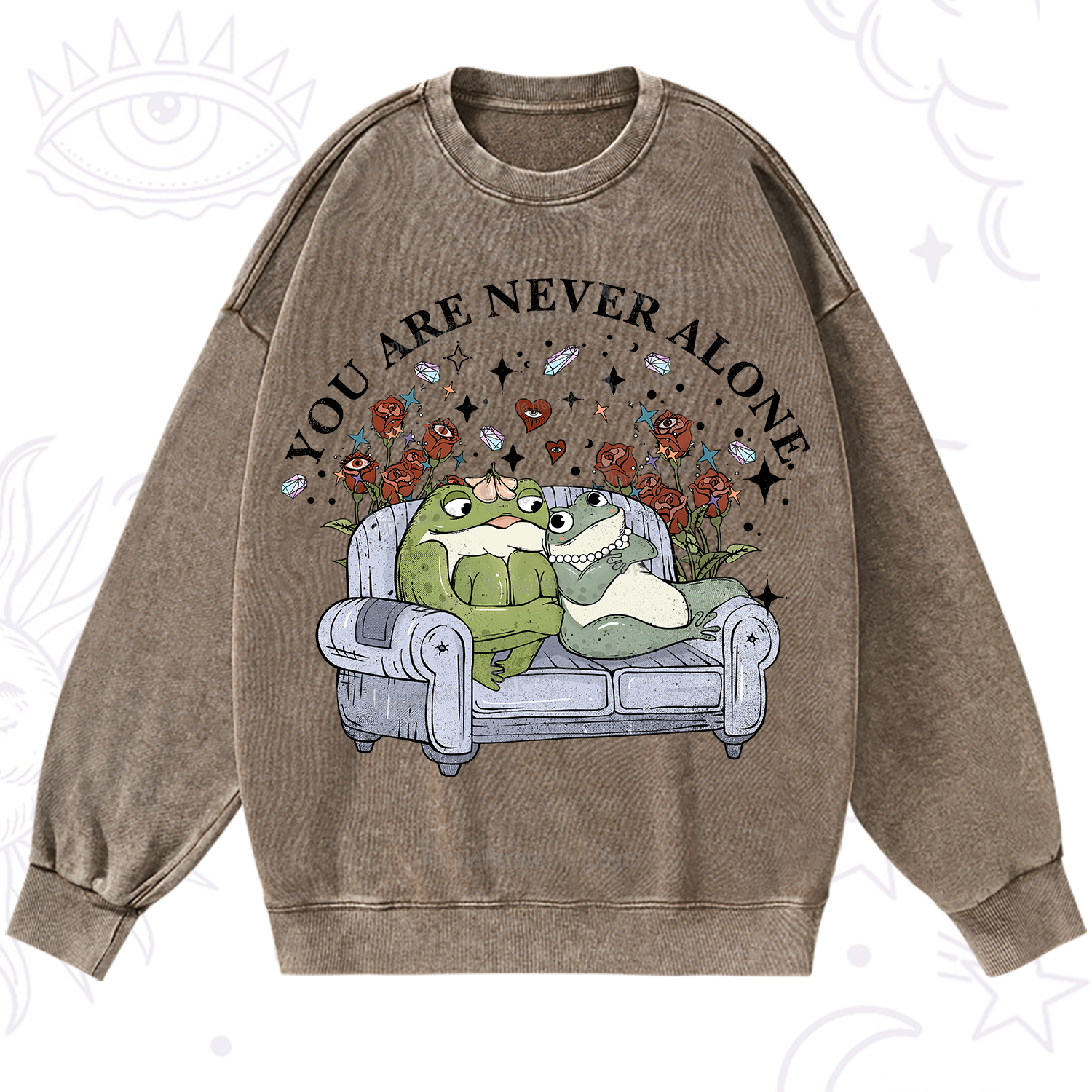 Purplehecate Your Are Never Alone Washed Sweatshirt