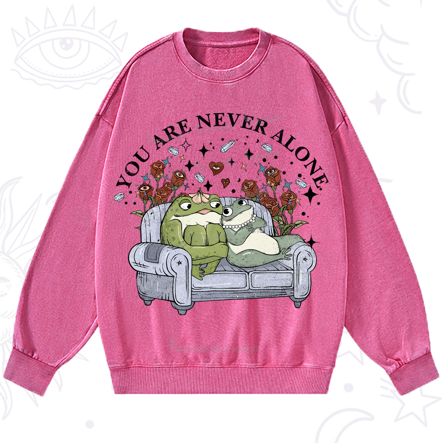 Purplehecate Your Are Never Alone Washed Sweatshirt