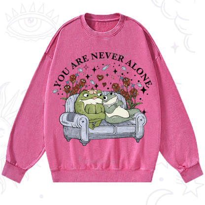Purplehecate Your Are Never Alone Washed Sweatshirt
