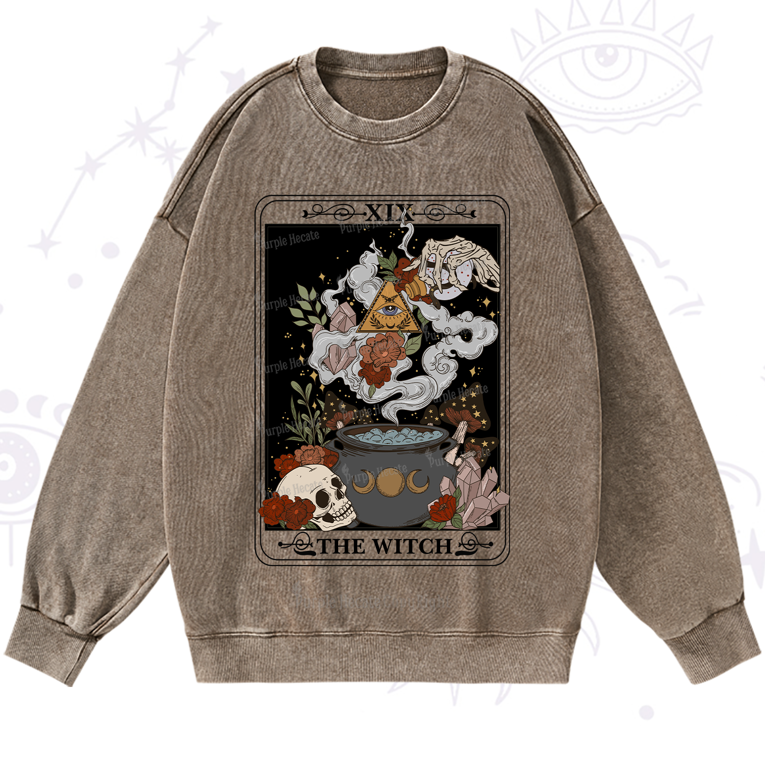 Purplehecate The Witch Tarot Washed Sweatshirt