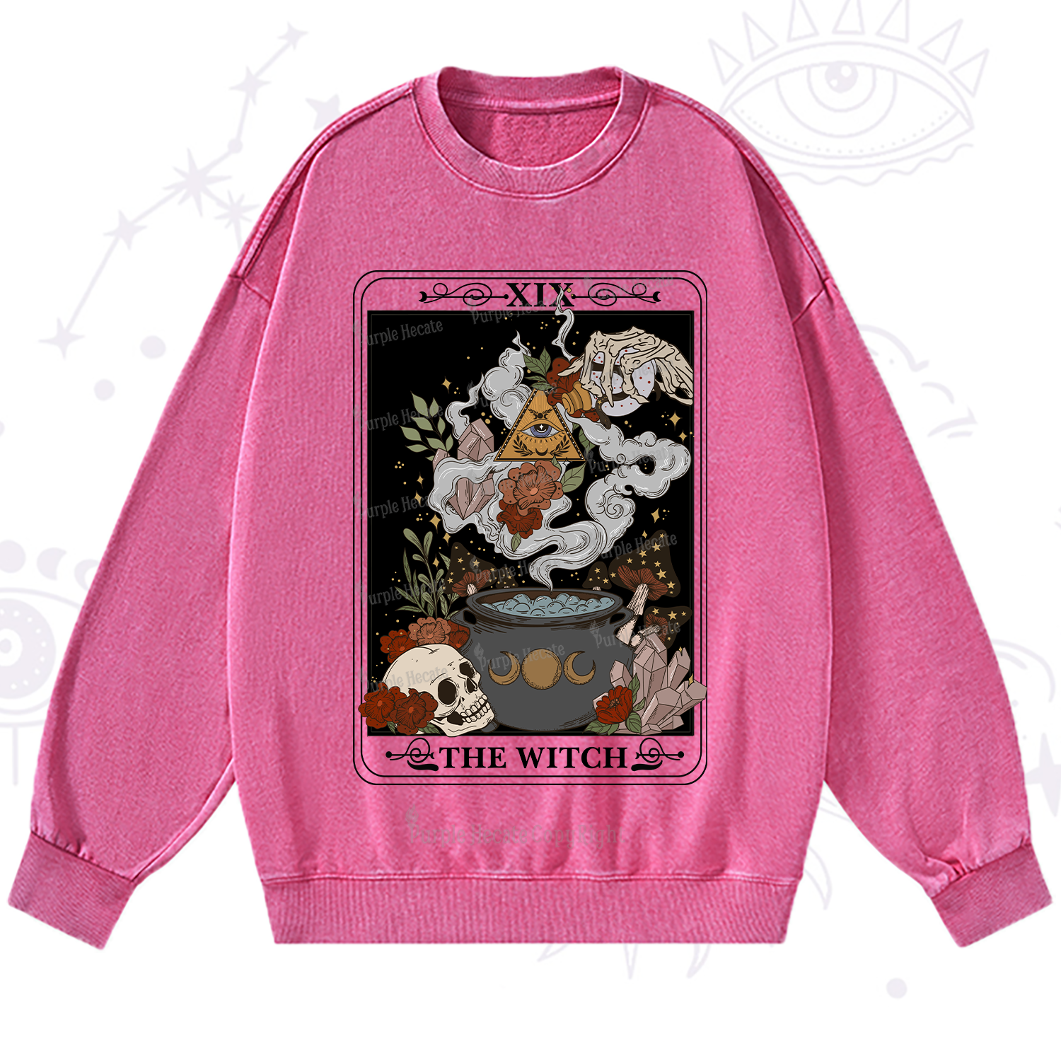 Purplehecate The Witch Tarot Washed Sweatshirt