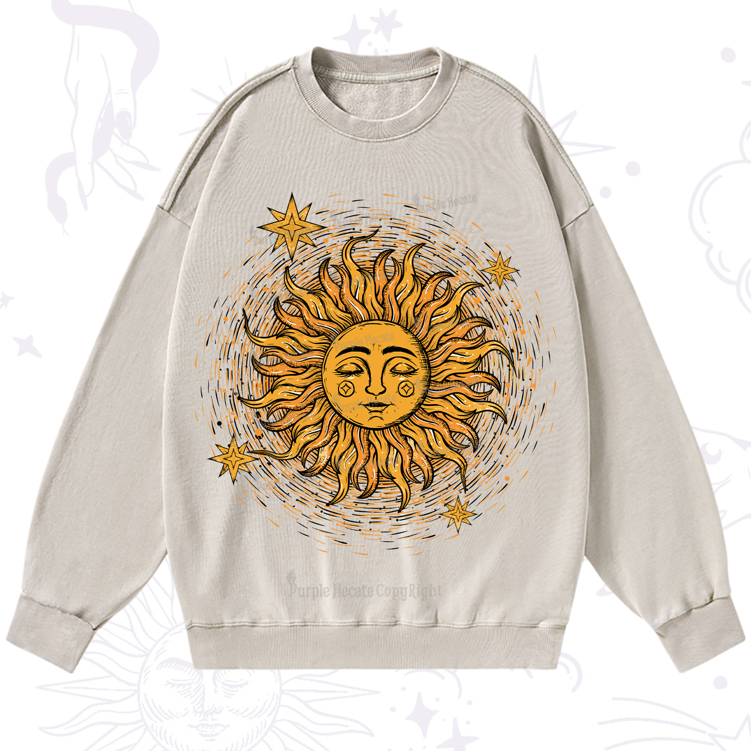 Purplehecate Celestial Sun Washed Sweatshirt