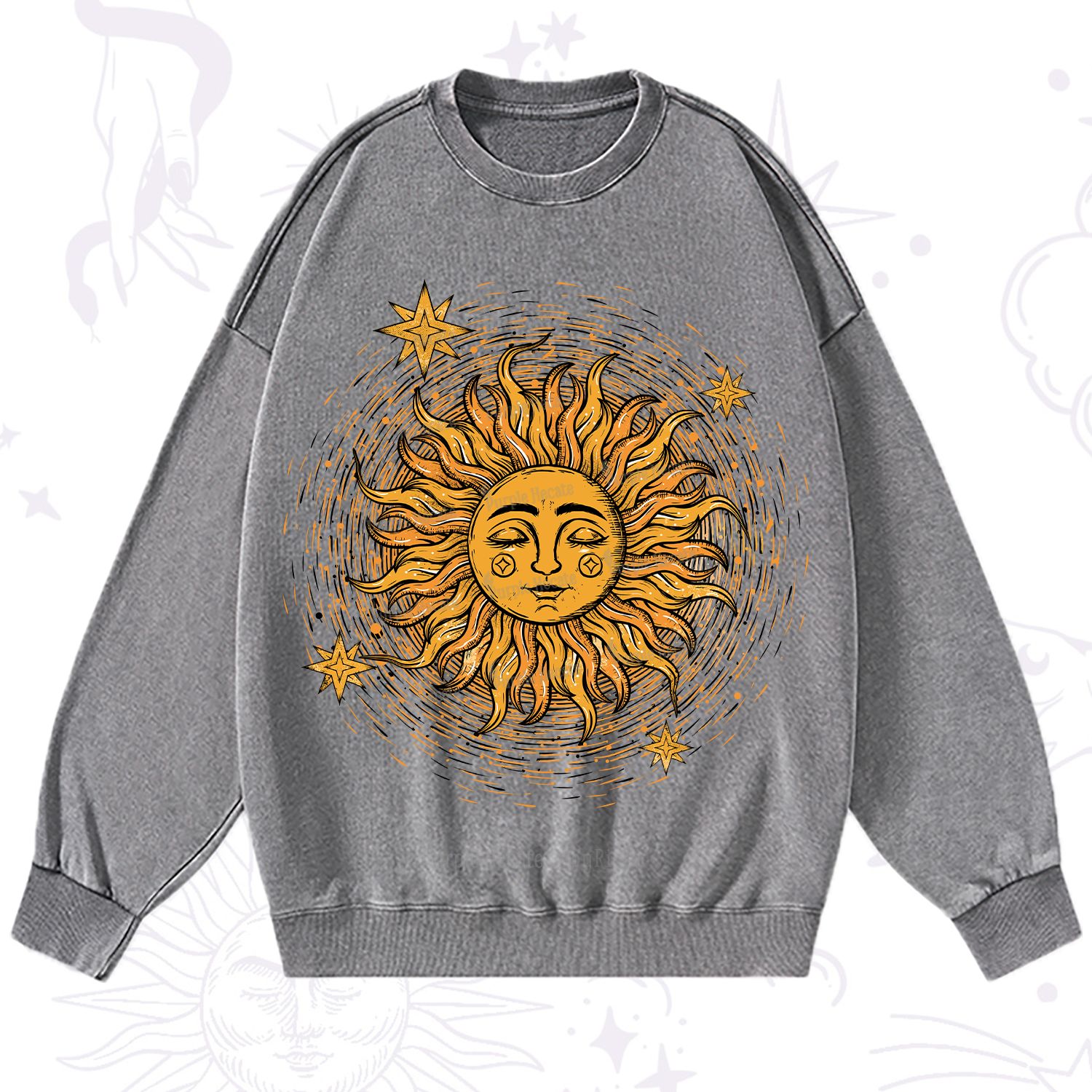 Purplehecate Celestial Sun Washed Sweatshirt