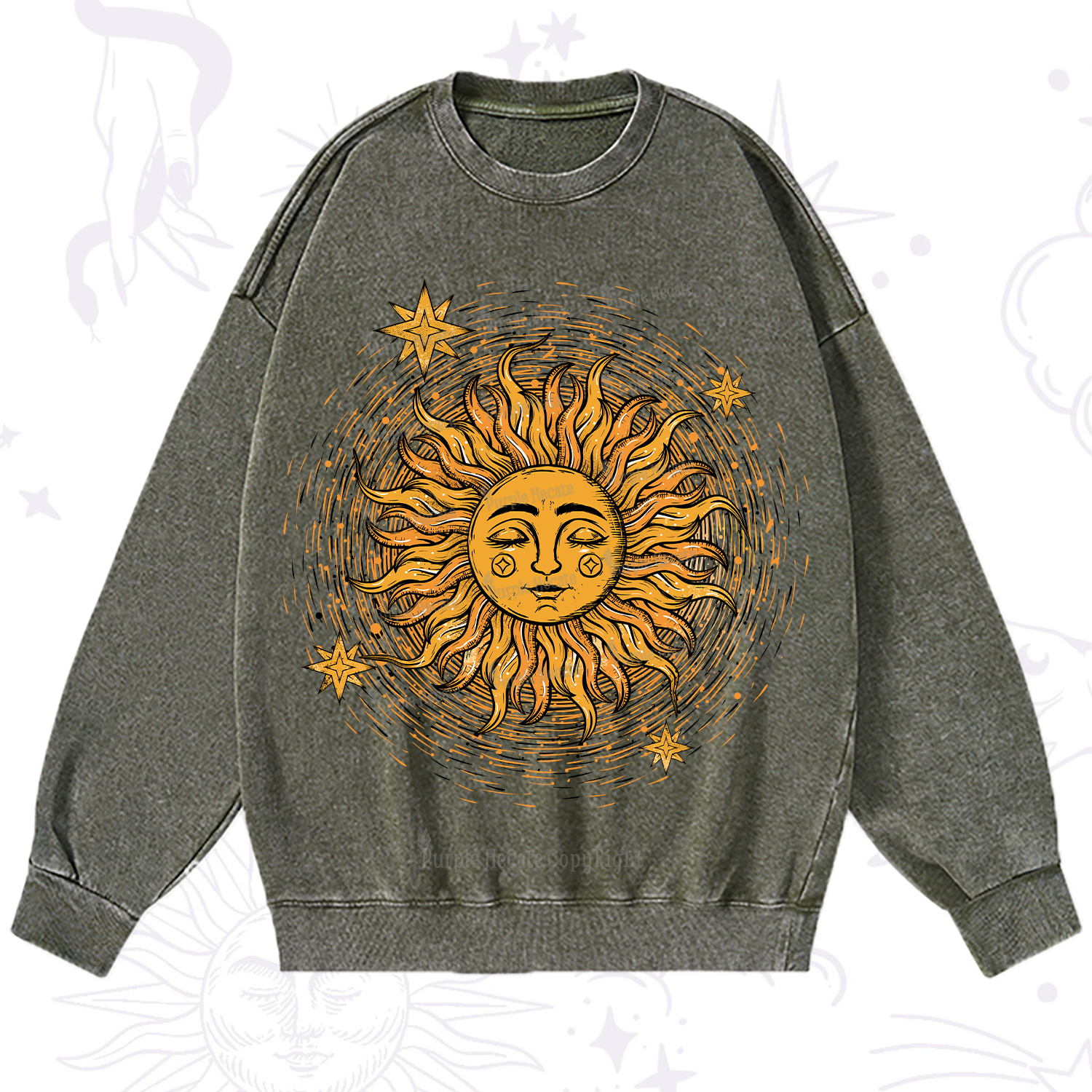 Purplehecate Celestial Sun Washed Sweatshirt