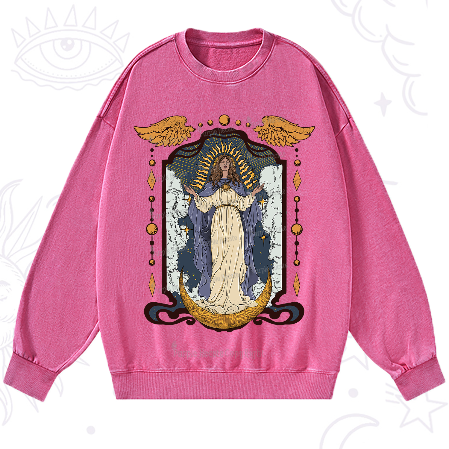 Purplehecate Holy Guardian Washed Sweatshirt