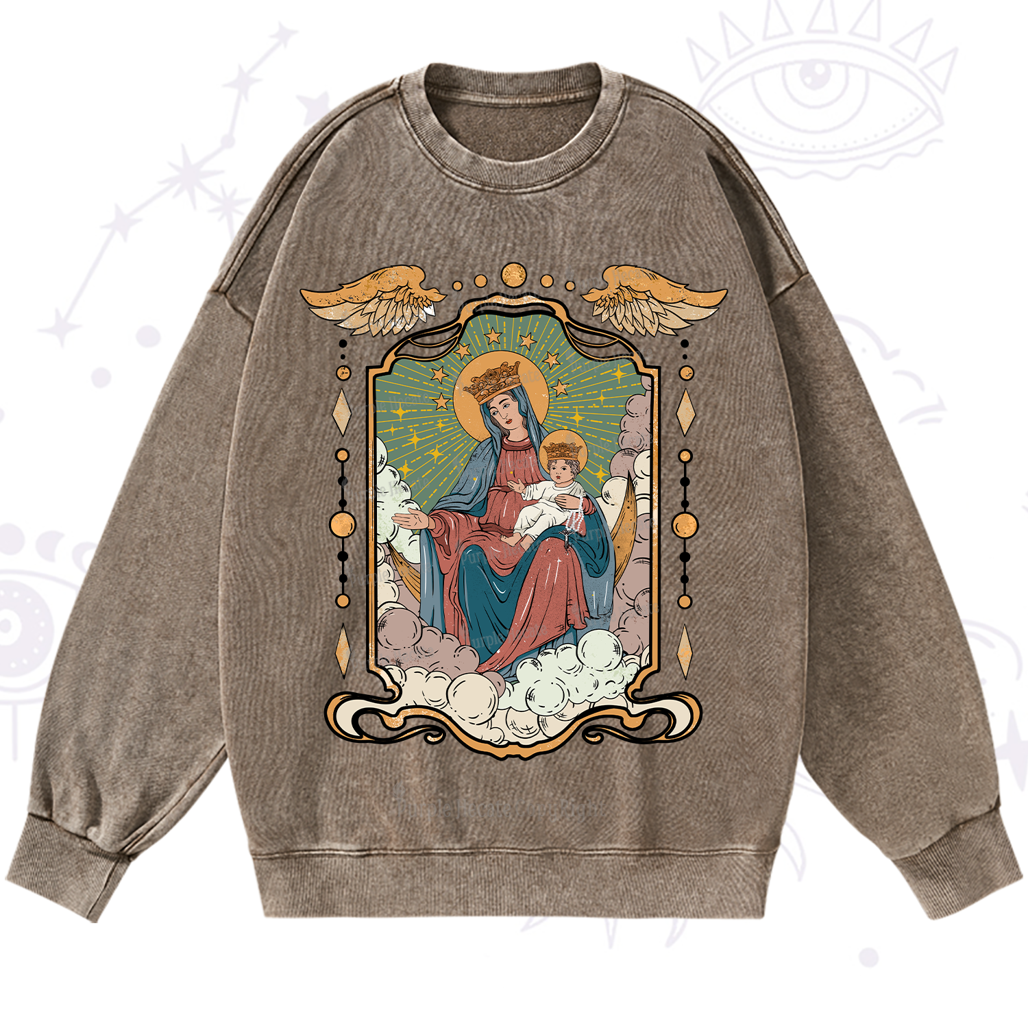 Purplehecate The Lady Of the Rosary Washed Sweatshirt
