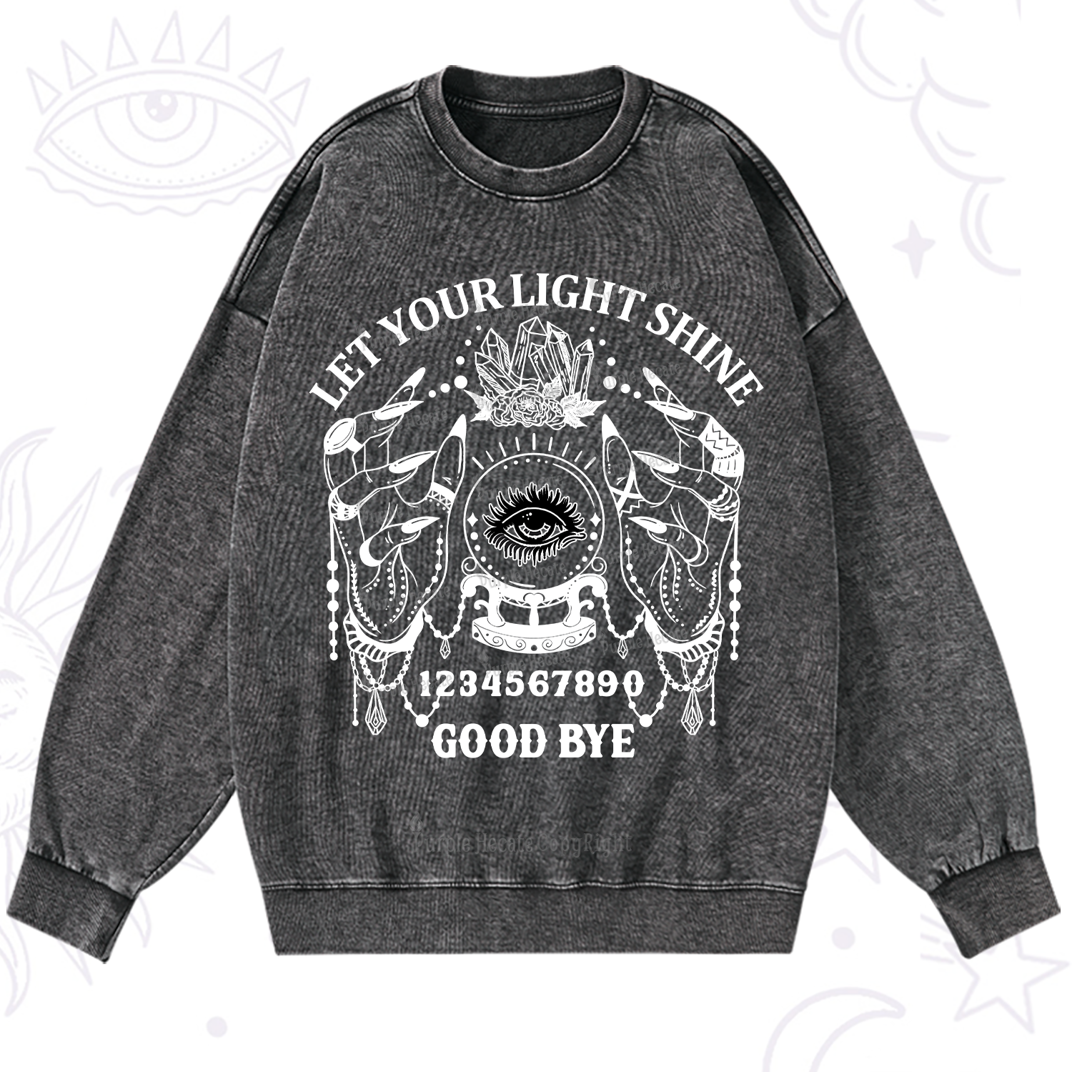 Purplehecate The Frendies Tarot Card Washed Sweatshirt