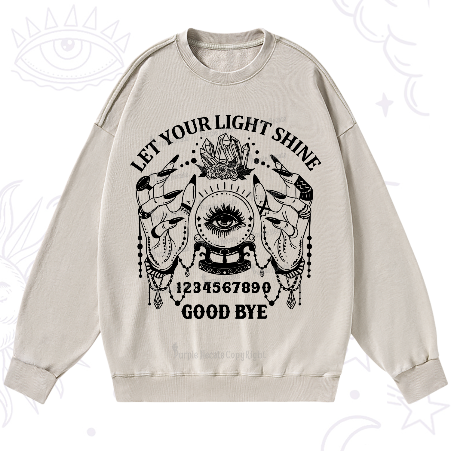 Purplehecate The Frendies Tarot Card Washed Sweatshirt