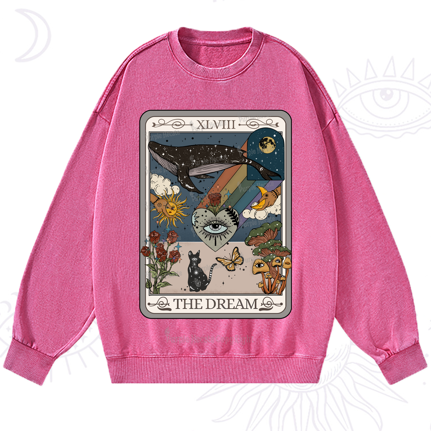 Purplehecate The Dream Tarot Washed Sweatshirt