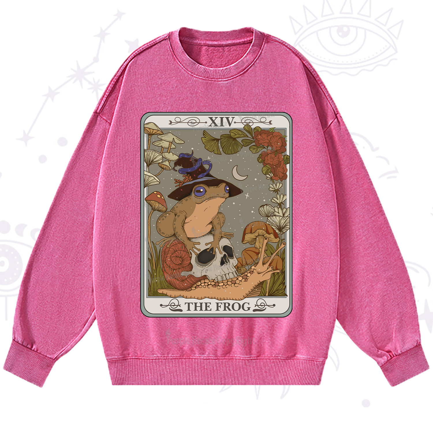 Purplehecate The Frog Tarot Washed Sweatshirt