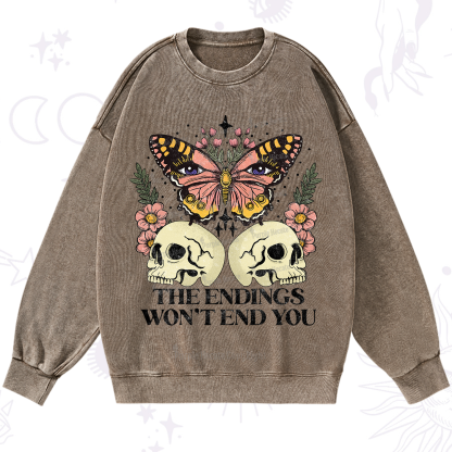 Purplehecate The Endings Won't End You Washed Sweatshirt