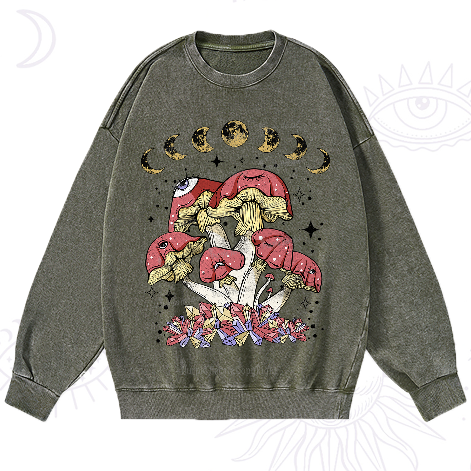 Purplehecate Magic Mushroom Washed Sweatshirt