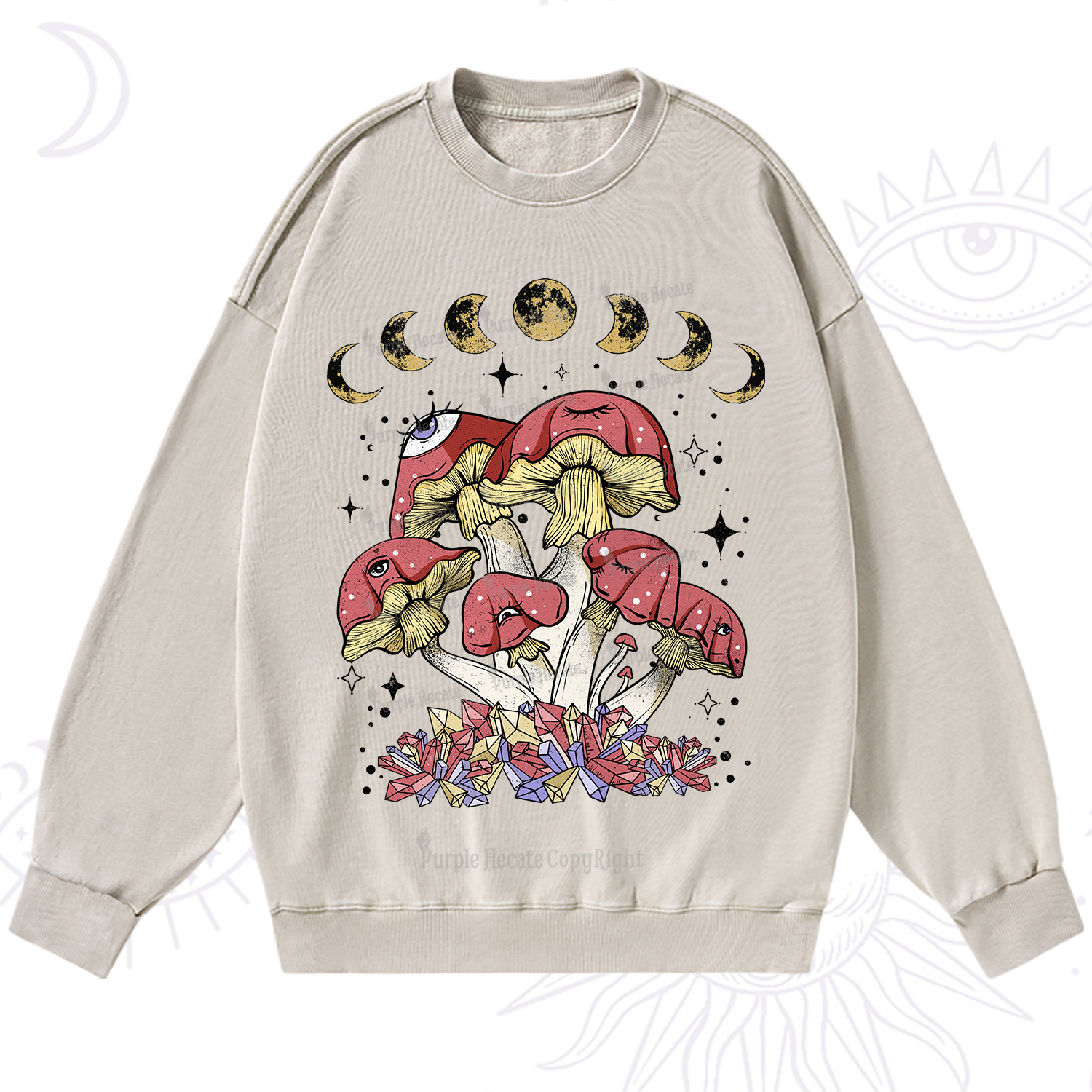 Purplehecate Magic Mushroom Washed Sweatshirt