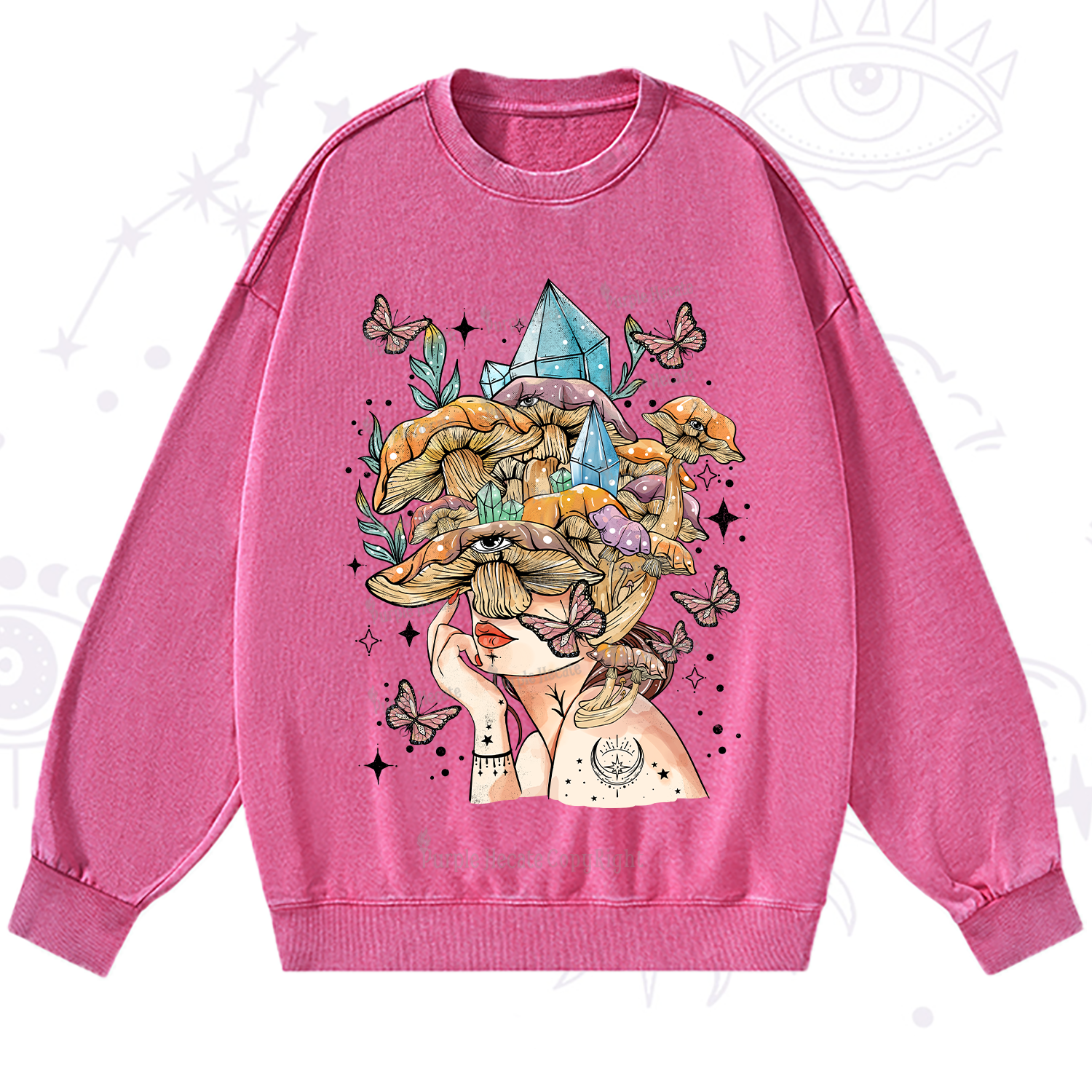 Purplehecate Crystal Goddess Washed Sweatshirt
