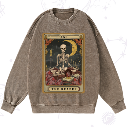 Purplehecate The Reader Tarot Washed Sweatshirt