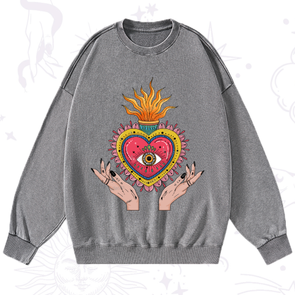 Purplehecate The Fiery Eye Washed Sweatshirt