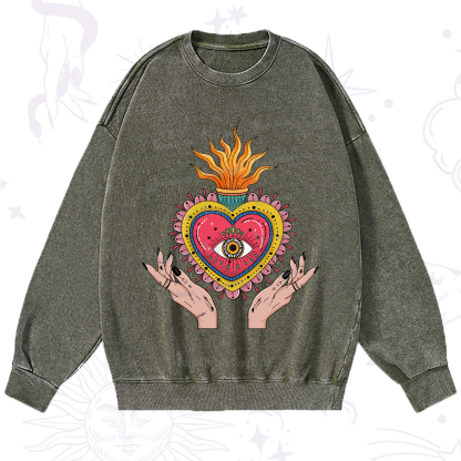 Purplehecate The Fiery Eye Washed Sweatshirt