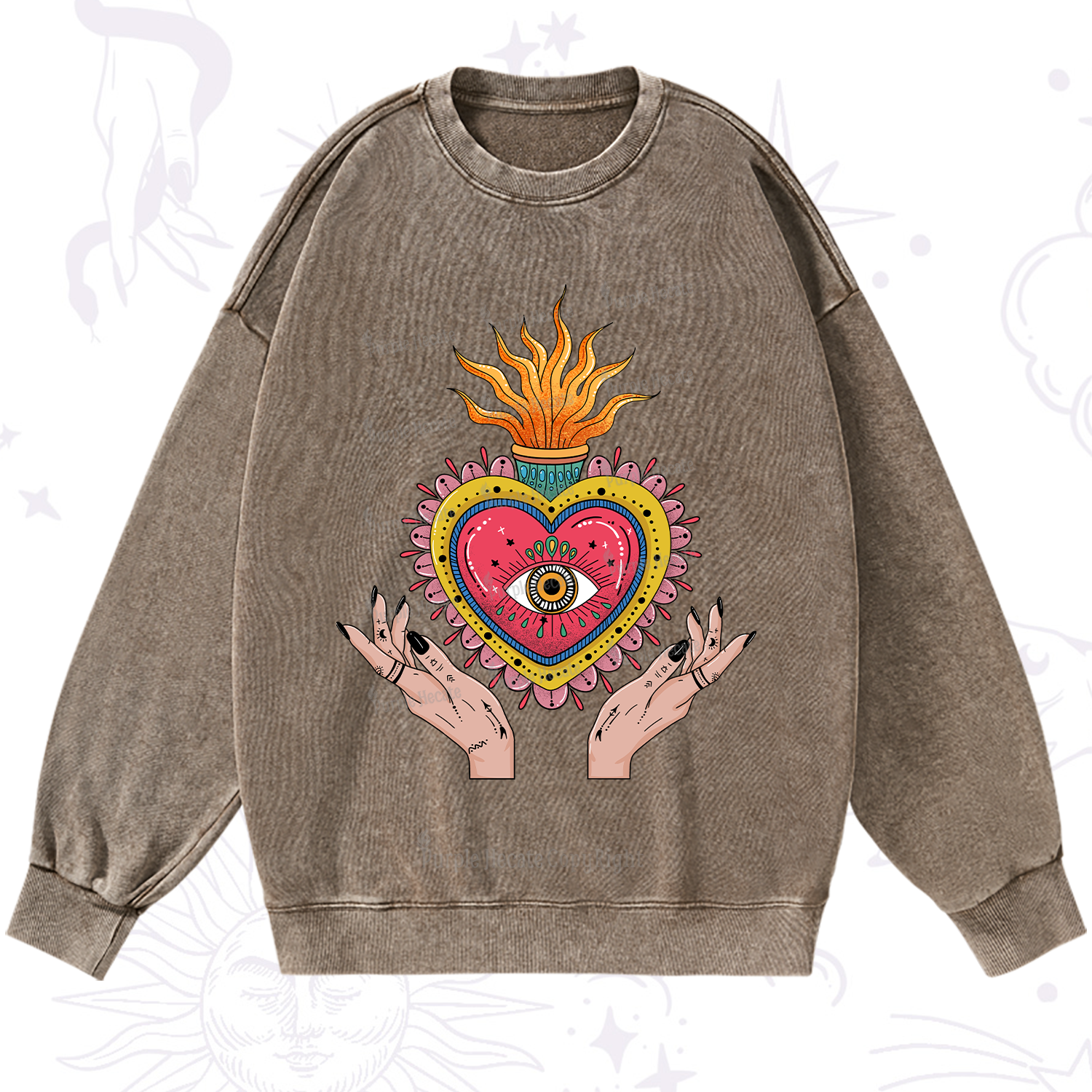 Purplehecate The Fiery Eye Washed Sweatshirt