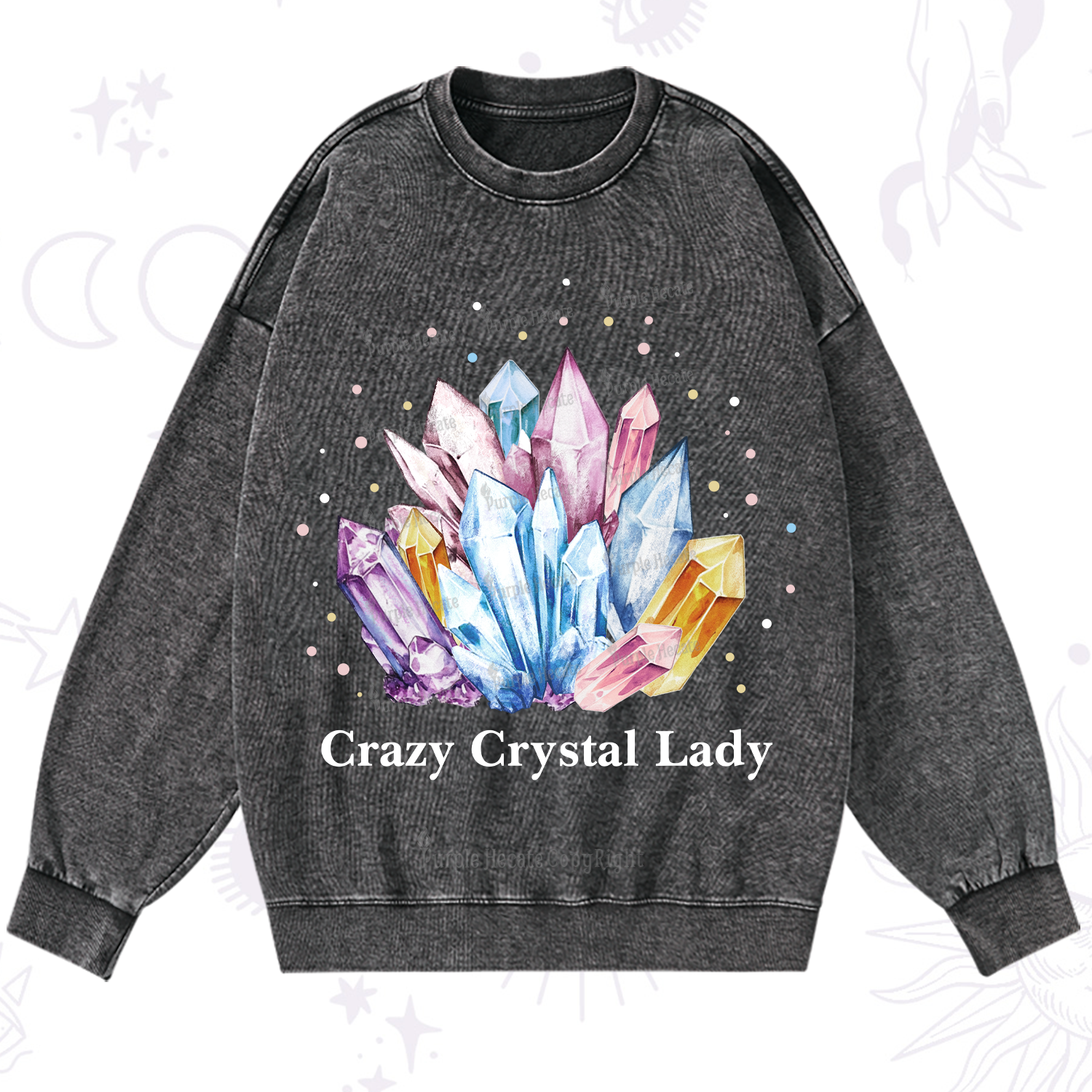 Purplehecate Crazy Crystal Washed Sweatshirt