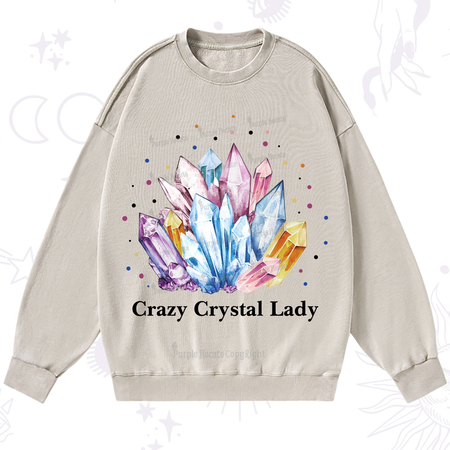 Purplehecate Crazy Crystal Washed Sweatshirt