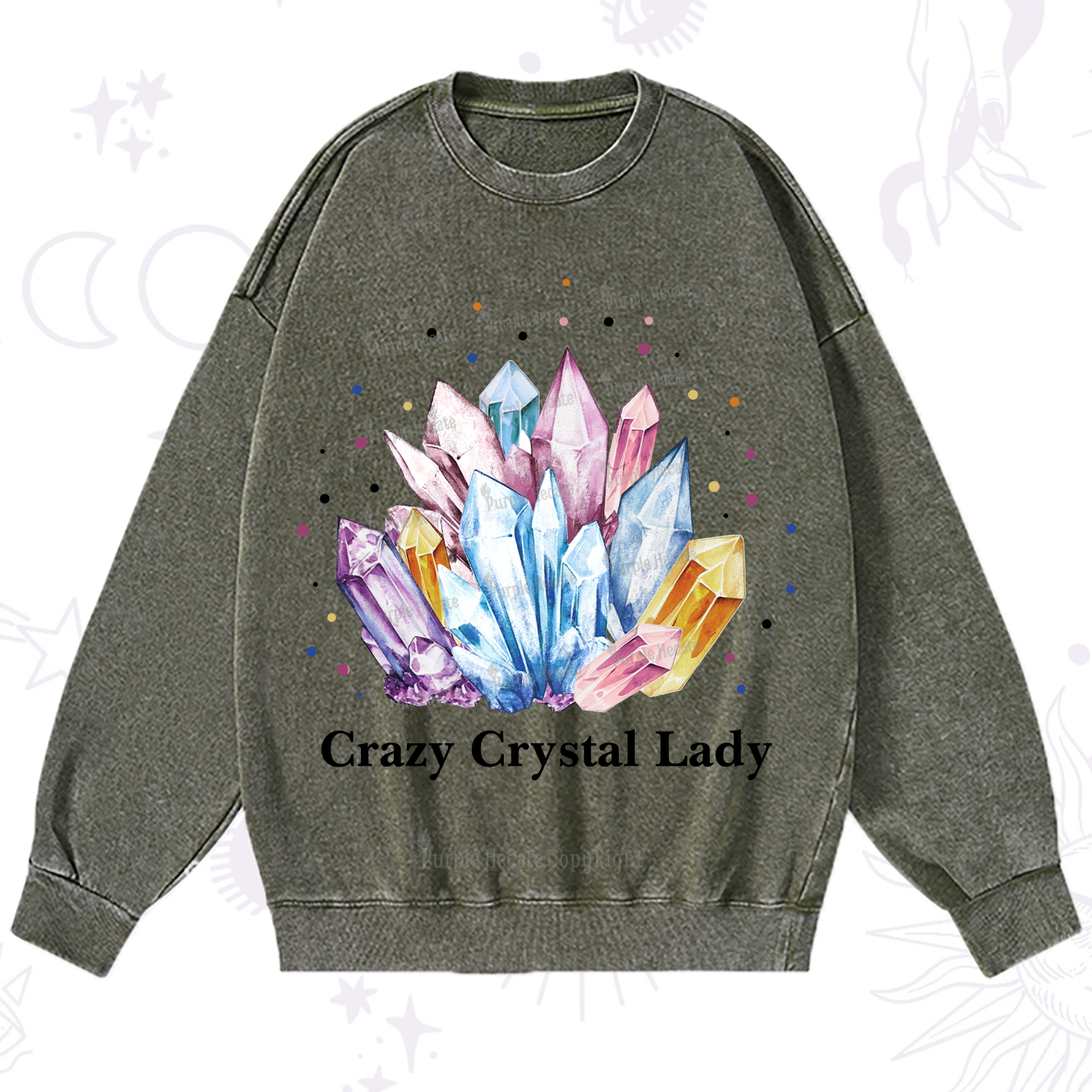 Purplehecate Crazy Crystal Washed Sweatshirt