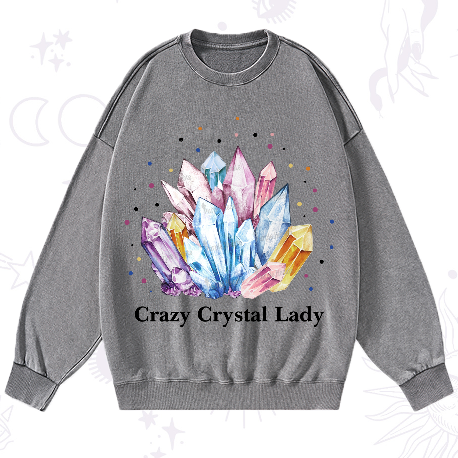 Purplehecate Crazy Crystal Washed Sweatshirt