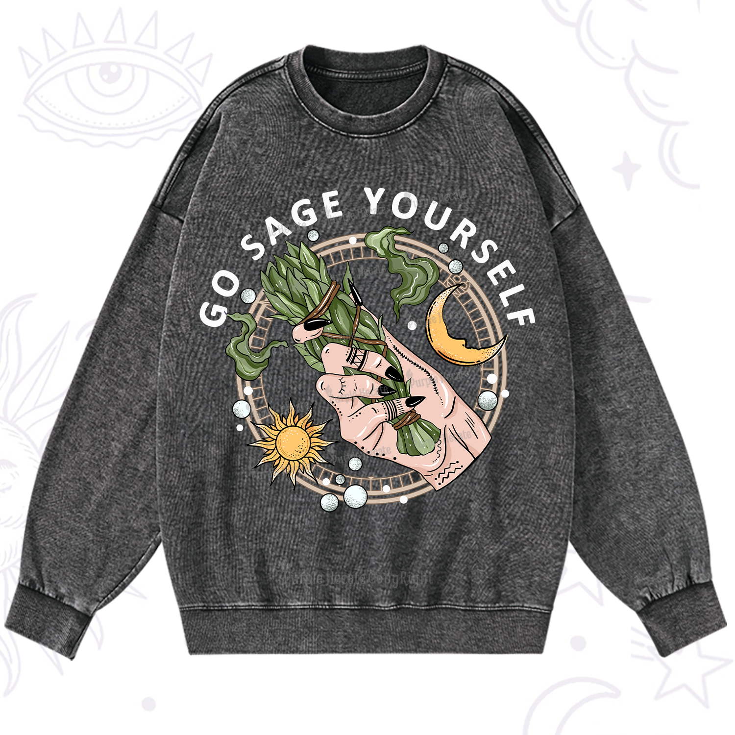 Purplehecate Go Sage Yourself Washed Sweatshirt