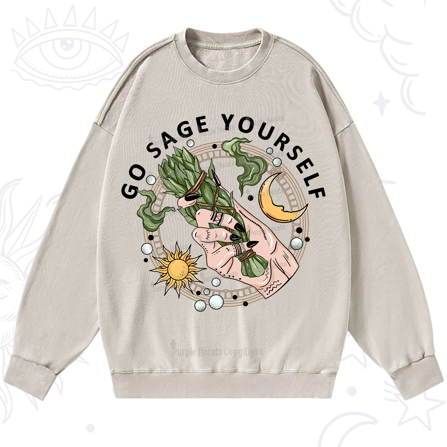 Purplehecate Go Sage Yourself Washed Sweatshirt